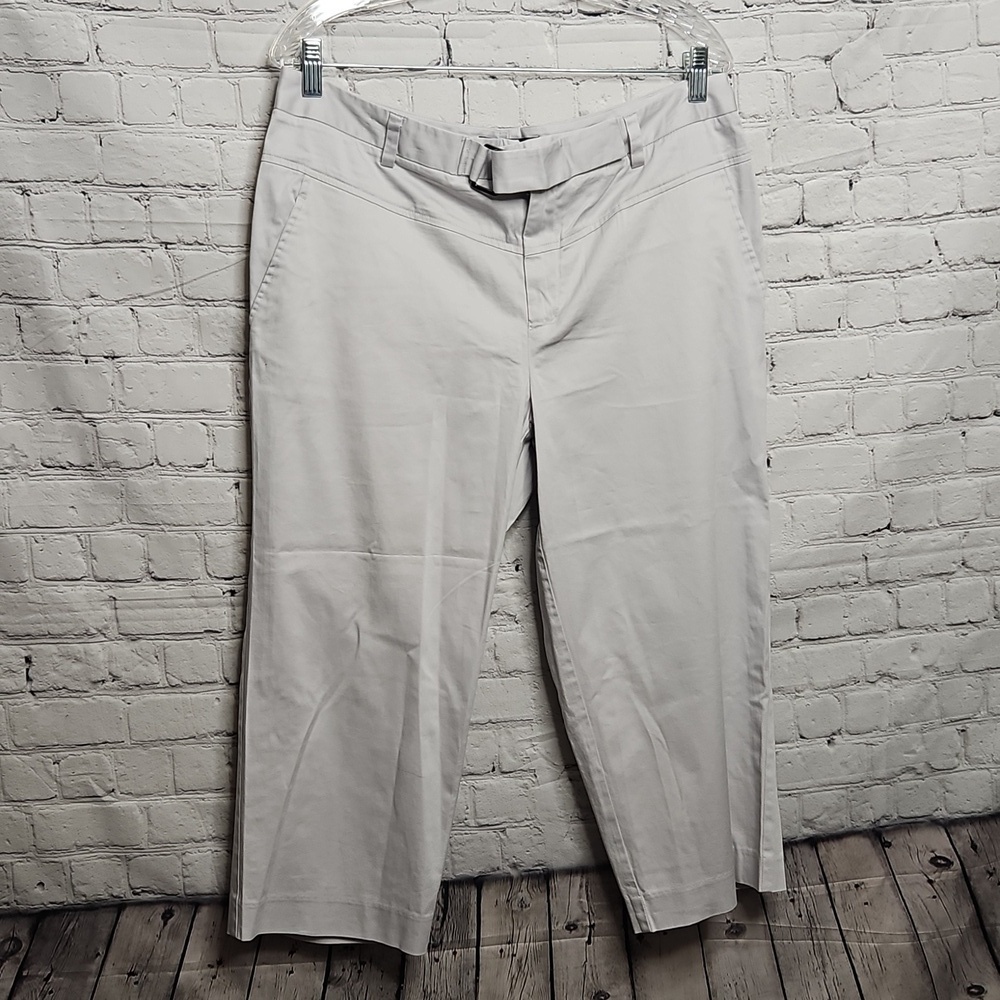 Prestwick & Moore Capri Pants Size 14 Petite Sand Gray Khaki